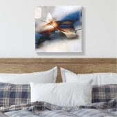 Elegant Abstract Art Blue Terracotta Painting Can Canvas Afdruk (Insitu (Slaapkamer))