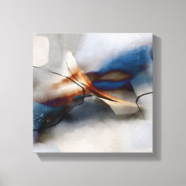 Elegant Abstract Art Blue Terracotta Painting Can Canvas Afdruk