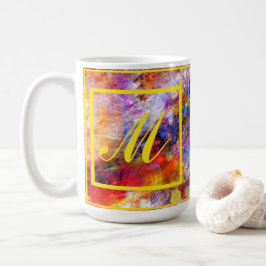 Elegant Abstract Art Monogram Koffiemok
