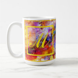 Elegant Abstract Art Monogram Koffiemok