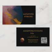 Elegant Abstract Art Roos Goud Zwart Visitekaartje (Voorkant / Achterkant)