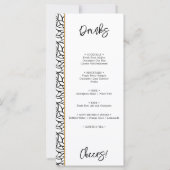 Elegant Abstract blad Border Dinner Drinken Menu (Achterkant)