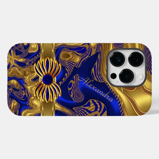 Elegant Abstract Blauw Bow-sierstrip Case-Mate iPhone Case (Achterkant (horizontaal))