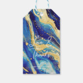 Elegant Abstract Blauw Goud Kleurrijk Dank u Gift Cadeaulabel (Voorkant)