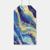 Elegant Abstract Blauw Goud Kleurrijk Dank u Gift Cadeaulabel (Achterkant)