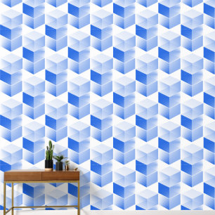 Elegant Abstract Blauw Grijs Wit Verticaal Kubus A Behang
