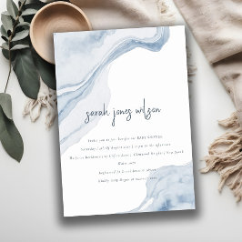 Elegant Abstract blauw kuststrand Baby shower Kaart