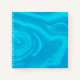 Elegant Abstract blauw, vloeibaar marmer   Notitieboek