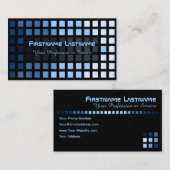 Elegant abstract blauwe vierkantjes blauwe schoppe visitekaartje (Voorkant / Achterkant)