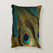 Elegant Abstract Blauwgroen blauw goudpels | Accent Kussen (Achterkant (Verticaal))