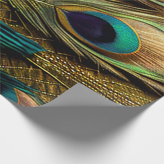 Elegant Abstract Blauwgroen blauw goudpels | Cadeaupapier (Hoek)