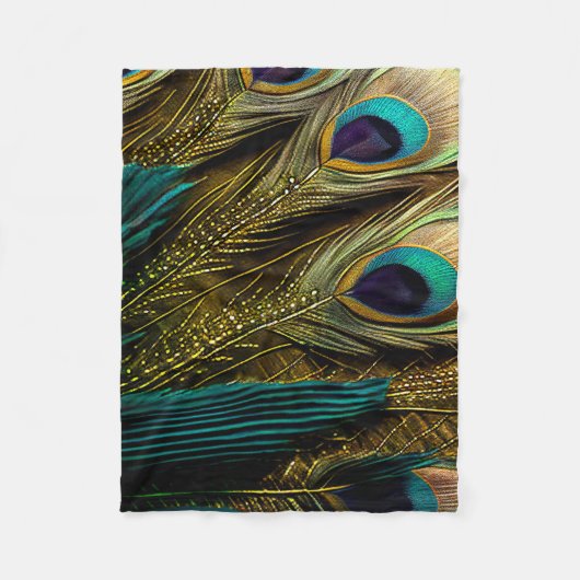 Elegant Abstract Blauwgroen blauw goudpels | Fleece Deken (Voorkant)