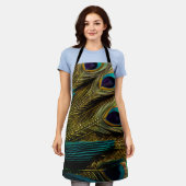 Elegant Abstract Blauwgroen blauw goudpels | Schort (Gedragen)