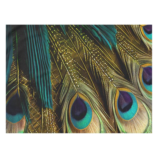 Elegant Abstract Blauwgroen blauw goudpels | Tafelkleed (Voorkant (Horizontaal))