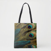 Elegant Abstract Blauwgroen blauw goudpels | Tote Bag (Voorkant)