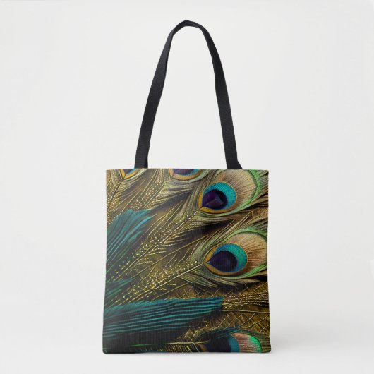 Elegant Abstract Blauwgroen blauw goudpels | Tote Bag (Voorkant)