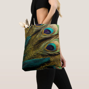 Elegant Abstract Blauwgroen blauw goudpels   Tote Bag