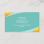 Elegant Abstract Blauwgroen en Golden Visitekaartje (Achterkant)