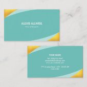 Elegant Abstract Blauwgroen en Golden Visitekaartje (Voorkant / Achterkant)