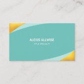 Elegant Abstract Blauwgroen en Golden Visitekaartje (Voorkant)