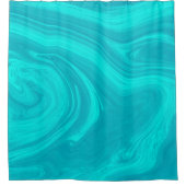 Elegant Abstract Blauwgroen vloeibaar marmer | Douchegordijn (Voorkant)