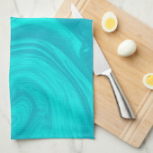 Elegant Abstract Blauwgroen vloeibaar marmer | Theedoek (Quarter Fold)