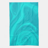 Elegant Abstract Blauwgroen vloeibaar marmer | Theedoek (Verticaal)