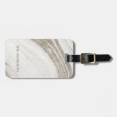 Elegant Abstract Bleek goudmarmer Agate Bagagelabel (Voorkant horizontaal)