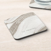 Elegant Abstract Bleek goudmarmer Agate Bier Onderzetter (Linkerzijde)