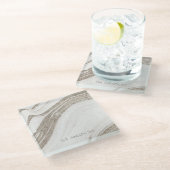 Elegant Abstract Bleek goudmarmer Agate Glazen Onderzetter (Schuin)