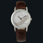 Elegant Abstract Bleek goudmarmer Agate Horloge<br><div class="desc">Neem contact met mij op via yellowfebstudio@gmail.com voor meer aanpassingen of andere overeenkomende objecten.</div>