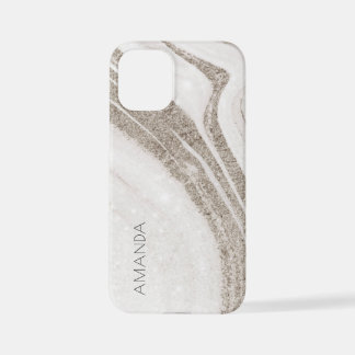 Elegant Abstract Bleek goudmarmer Agate  iPhone 12 Mini Hoesje