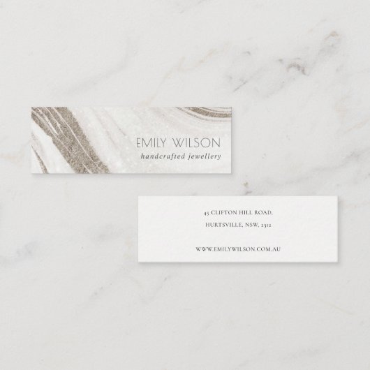 Elegant Abstract Bleek goudmarmer Agate Mini Visitekaartje (Voorkant / Achterkant)