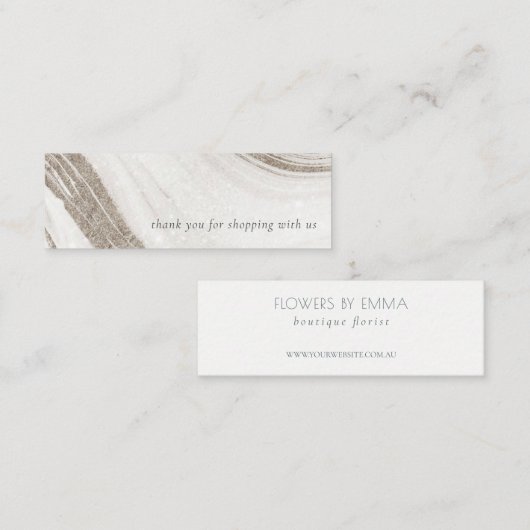 Elegant Abstract Bleek goudmarmer Agate Mini Visitekaartje (Voorkant / Achterkant)