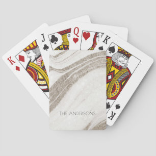 Elegant Abstract Bleek goudmarmer Agate Pokerkaarten