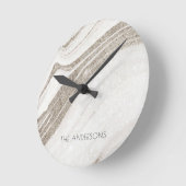 Elegant Abstract Bleek goudmarmer Agate Ronde Klok (Hoek)