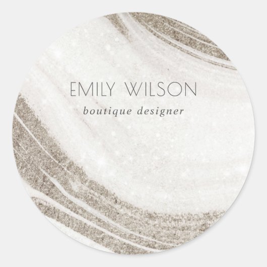 Elegant Abstract Bleek goudmarmer Agate Ronde Sticker (Voorkant)