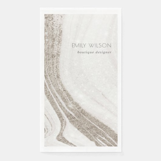 Elegant Abstract Bleek goudmarmer Agate Servet (Voorkant)