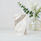 Elegant Abstract Bleek goudmarmer Agate Visitekaartje (Staand voorkant)