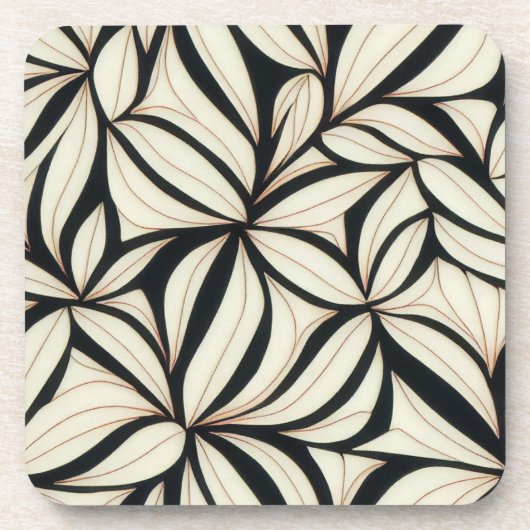 Elegant Abstract Bloemen Onderzetter Set (Voorkant)