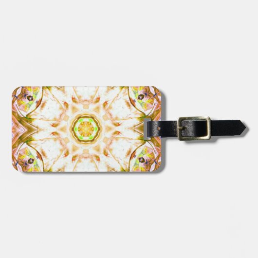 Elegant abstract bloemendesign patroon chique yoga bagagelabel (Voorkant horizontaal)