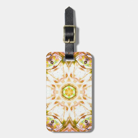 Elegant abstract bloemendesign patroon chique yoga bagagelabel (Voorkant verticaal)