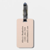 Elegant abstract bloemendesign patroon chique yoga bagagelabel (Achterkant verticaal)