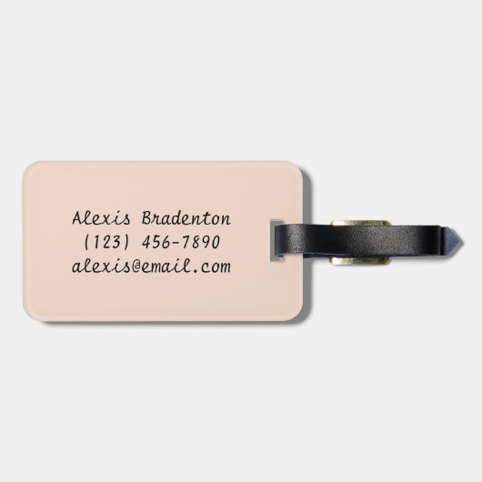 Elegant abstract bloemendesign patroon chique yoga bagagelabel (Achterkant horizontaal)