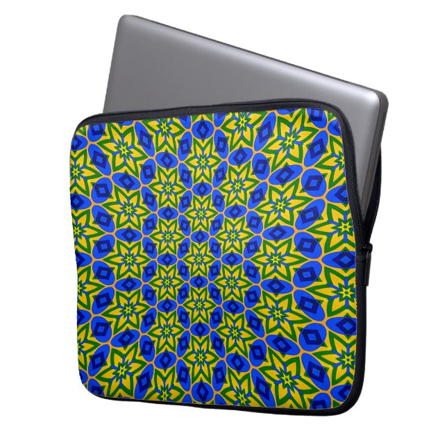 Elegant Abstract bloemenpatroon Laptop Sleeve (Voorkant Links)
