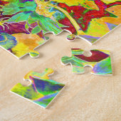 Elegant abstract bloemenschilderij legpuzzel (Zijkant)