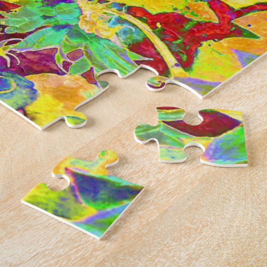 Elegant abstract bloemenschilderij legpuzzel (Zijkant)