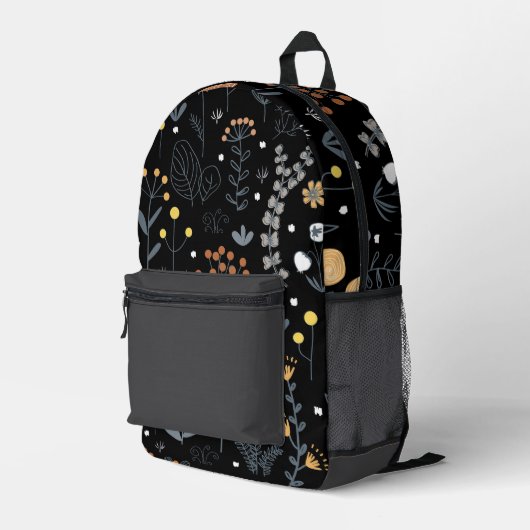 Elegant Abstract bloemig naadloos patroon Bedrukte Rugzak (Achterkant Hoek Rechts)