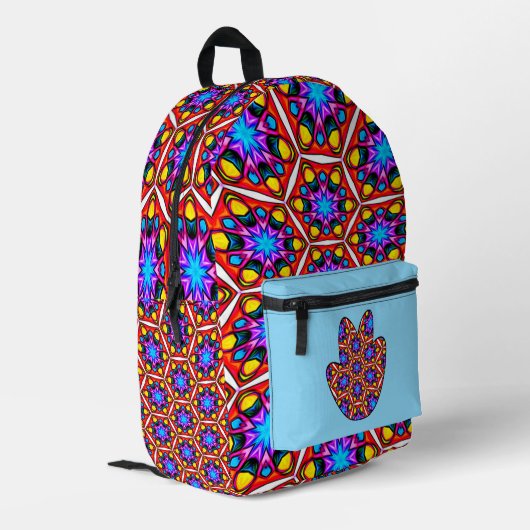 Elegant Abstract bloemmotief Bedrukte Rugzak (Achterkant Hoek Links)