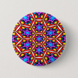 Elegant Abstract bloemmotief Ronde Button 5,7 Cm